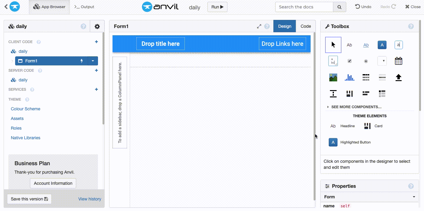 Building our call form