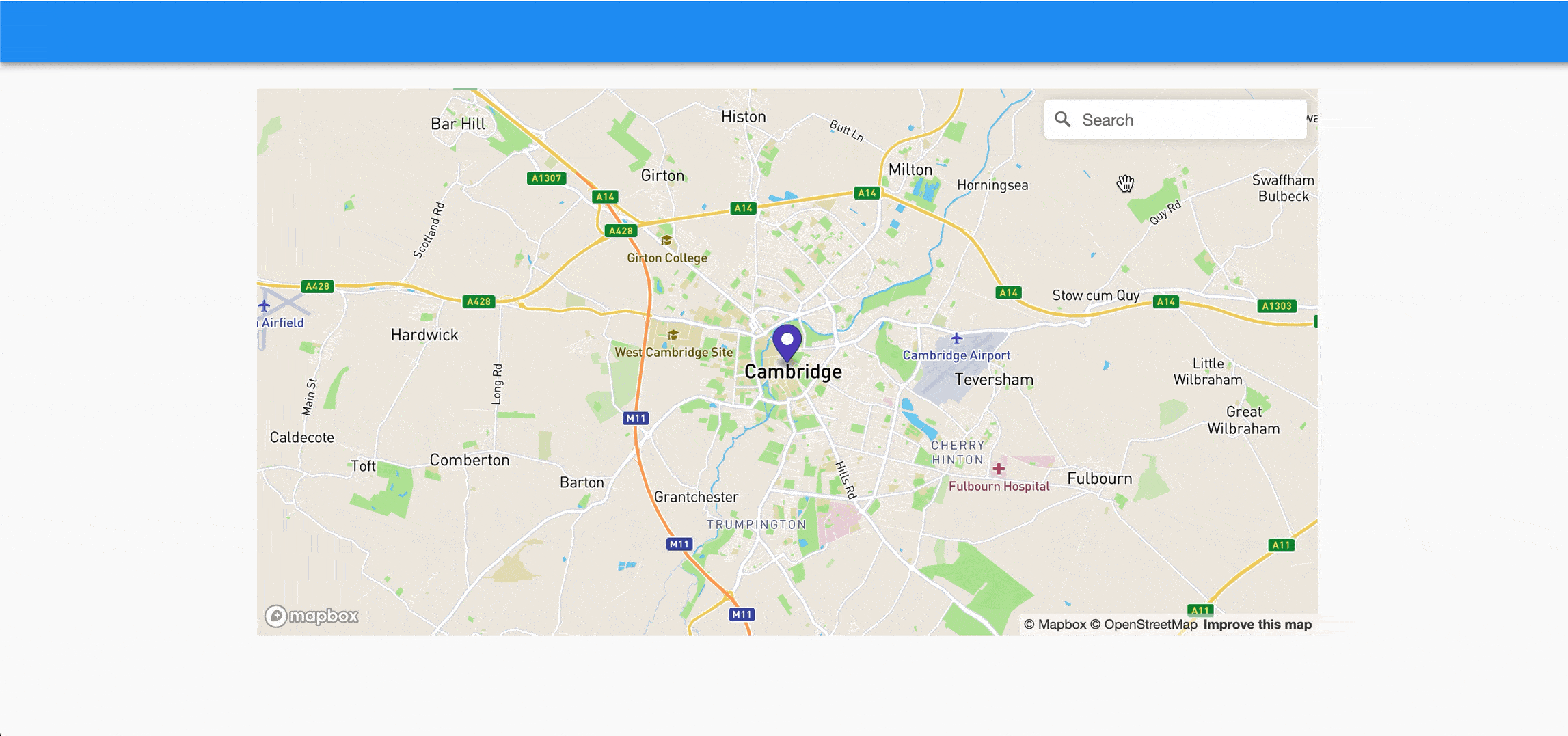 Searching for a location with the geocoder