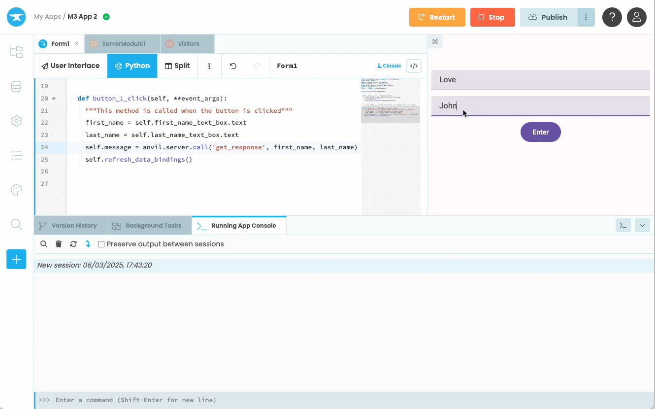 The Anvil Interactive Debugger demo.