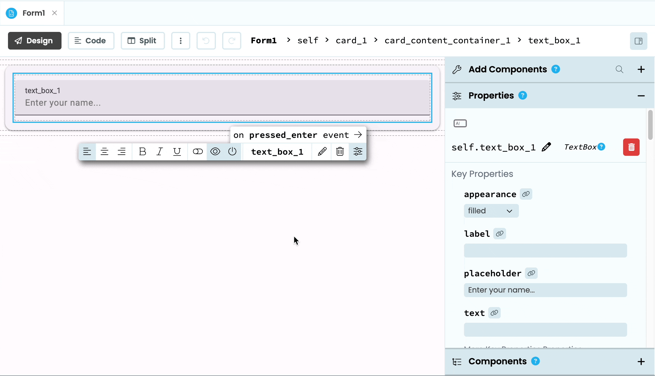 Adding a Button to the UI and changing its align and text properties