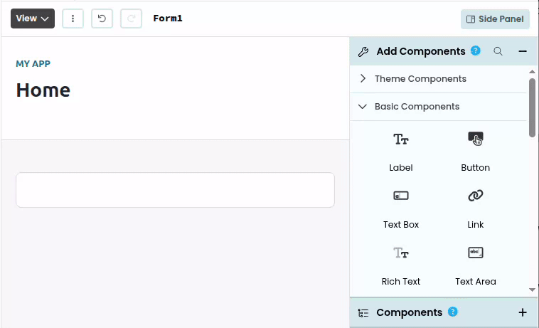 Creating a button and creating an event handler