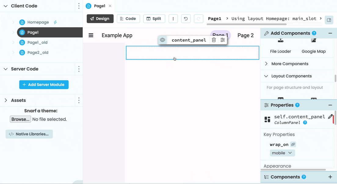 Gif of copying old components from the old Form into the new one