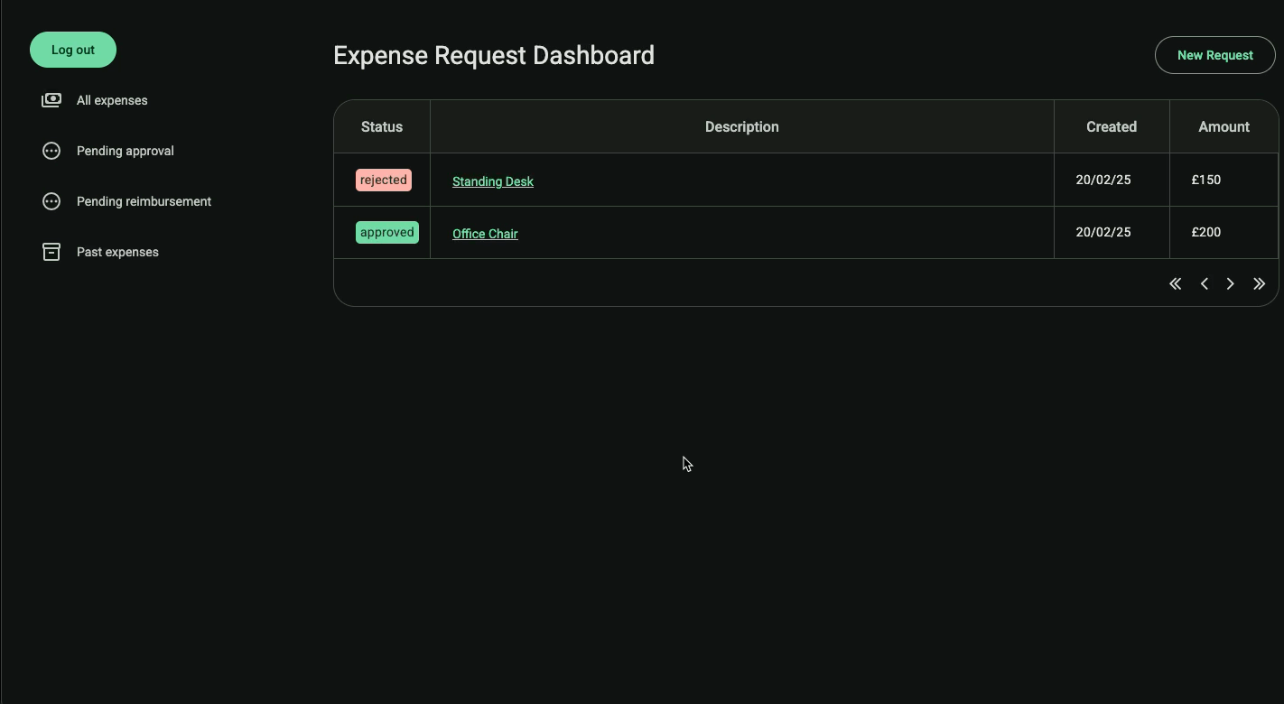Adding a new expense and viewing it.