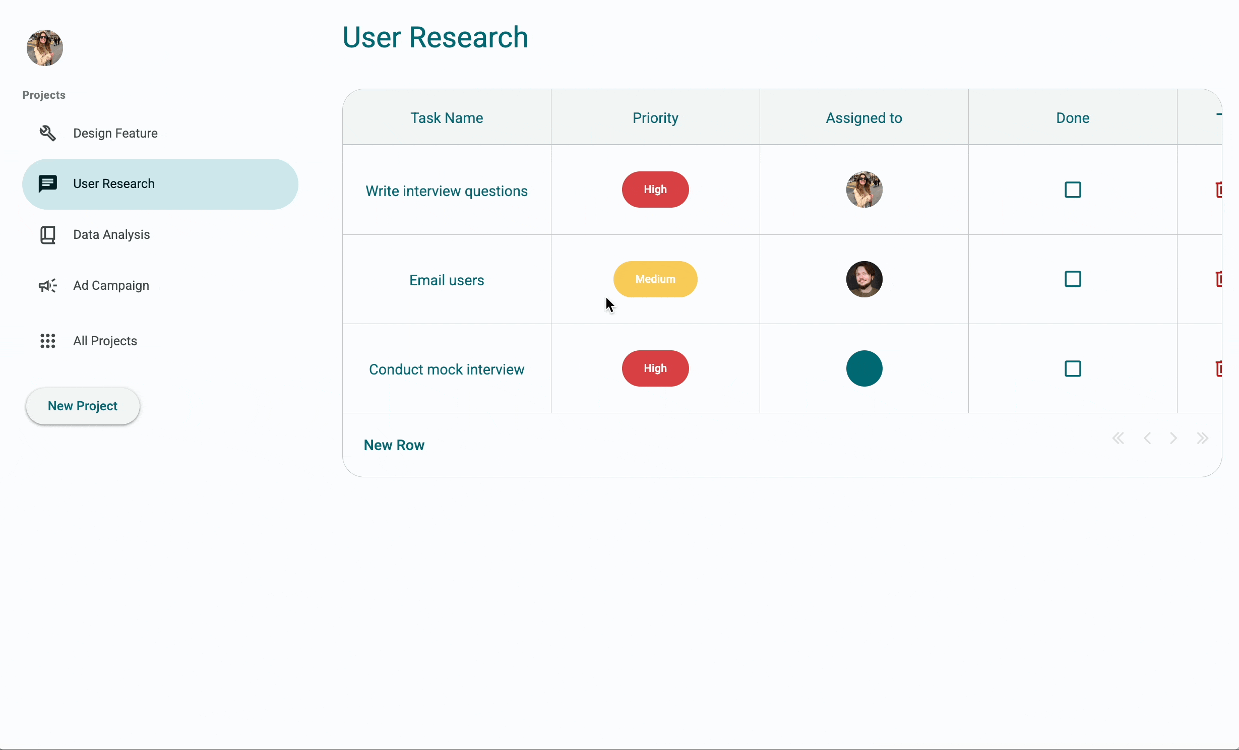 Adding a new project from the left navigation menu then renaming it.
The NavigationLinks in the menu are cleared and regenerated when the project is renamed