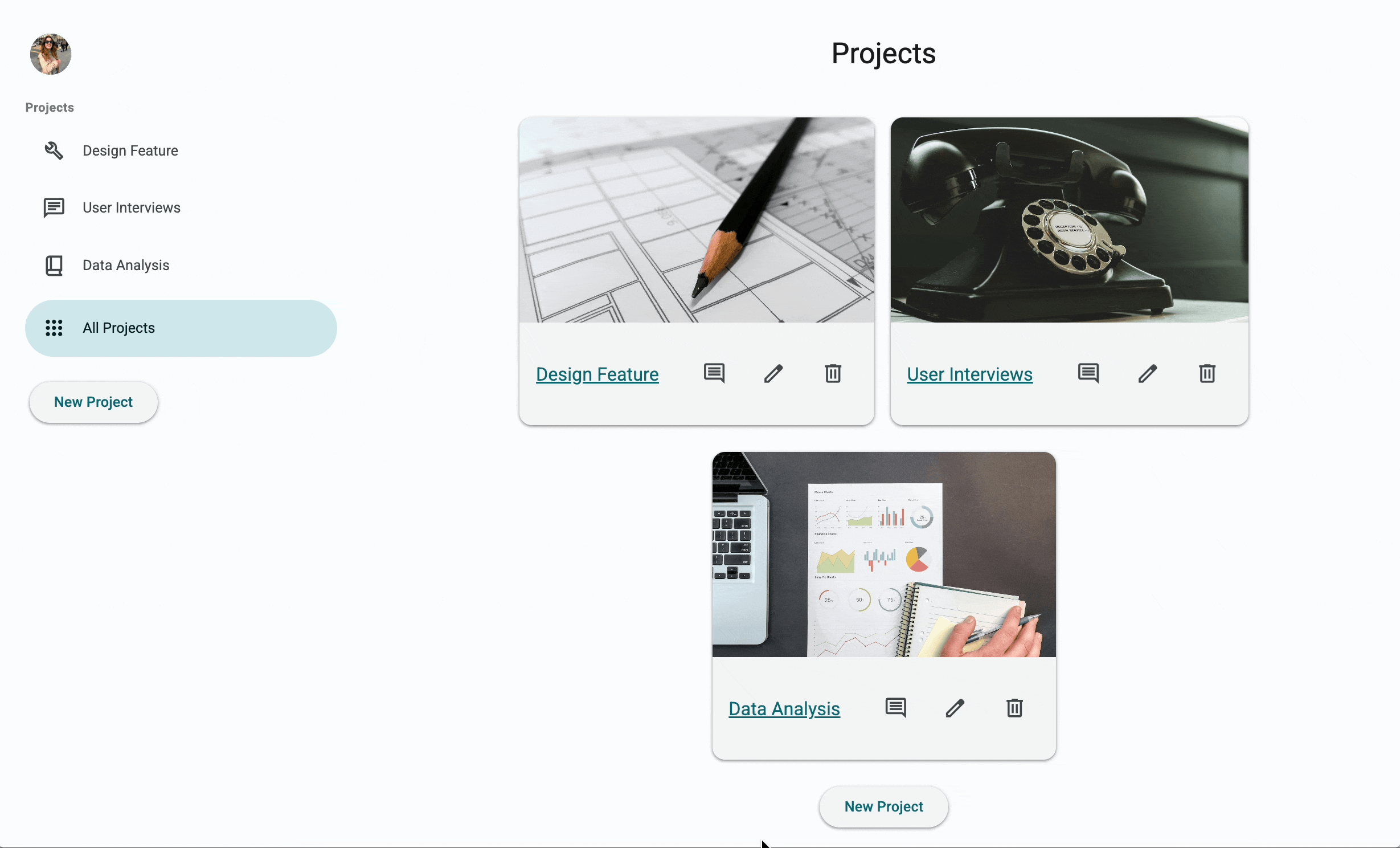 Creating a new project and adding a column.