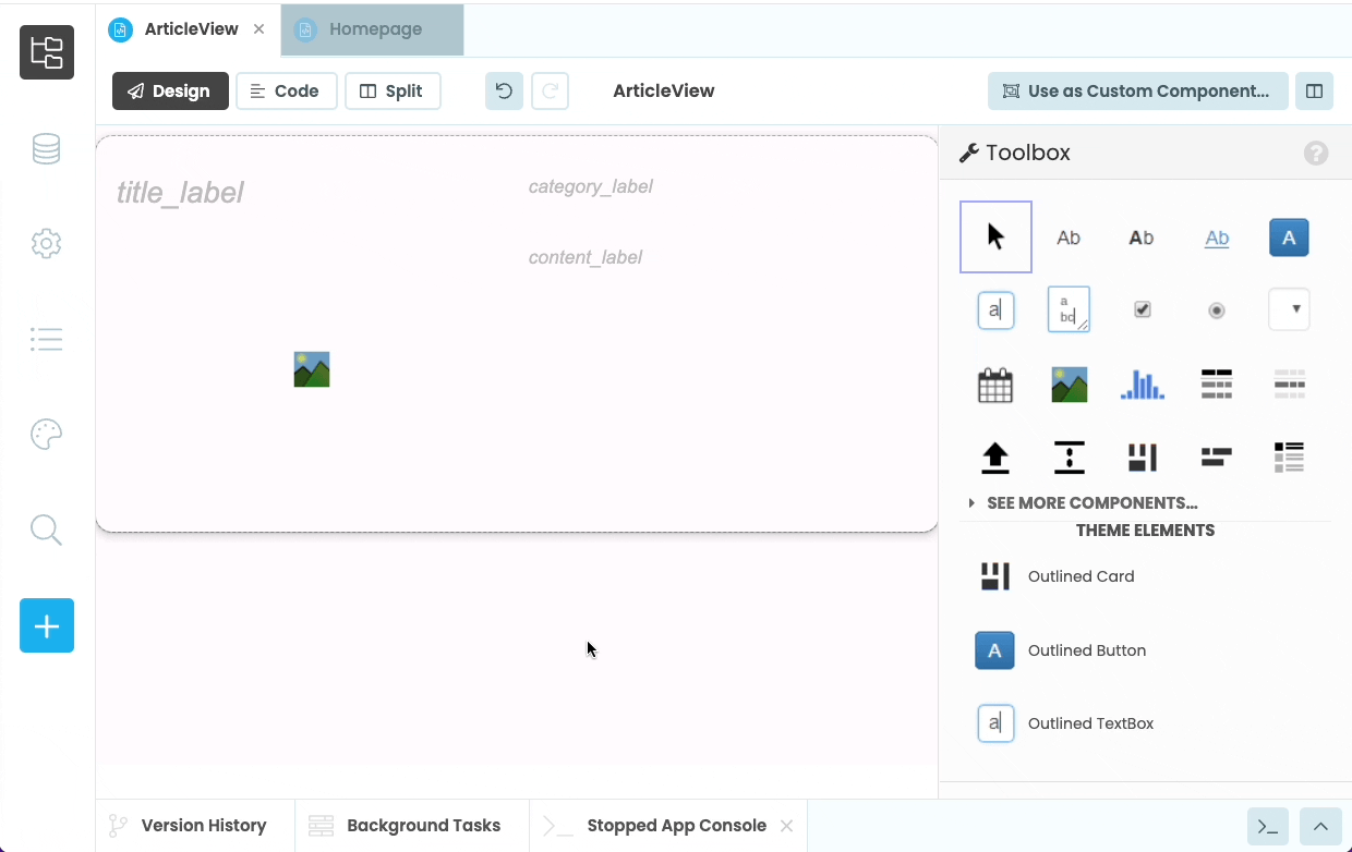 Adding data bindings to the ArticleView Form