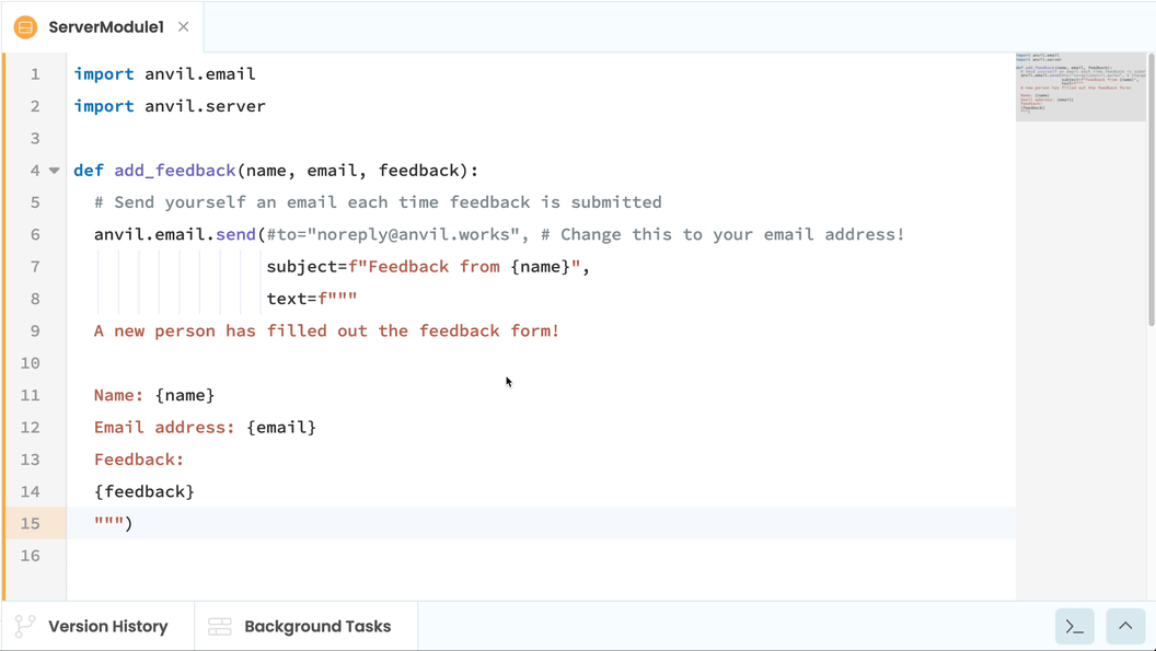 Using your function with the server REPL.