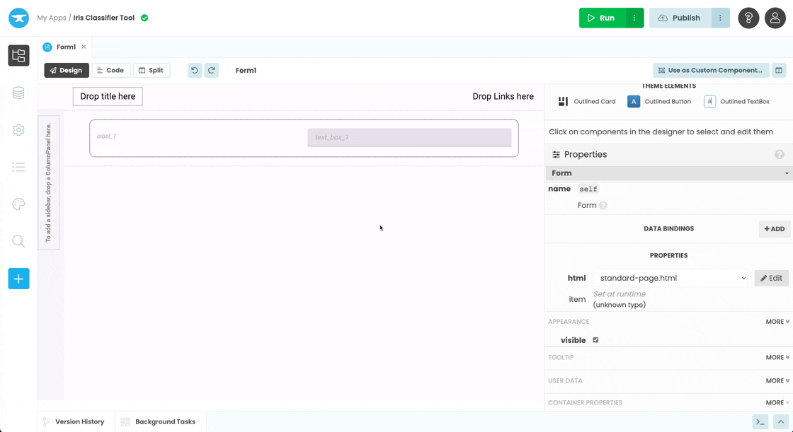 Changing the properties of the Label and TextBox