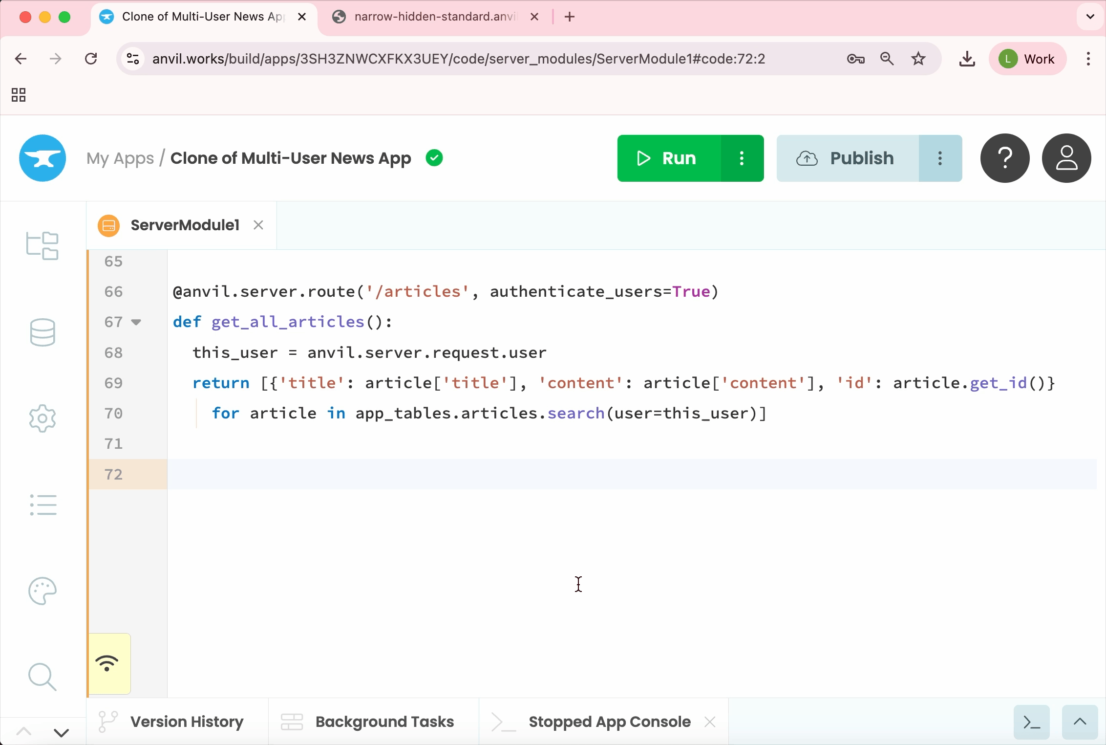 Testing the get articles endpoint