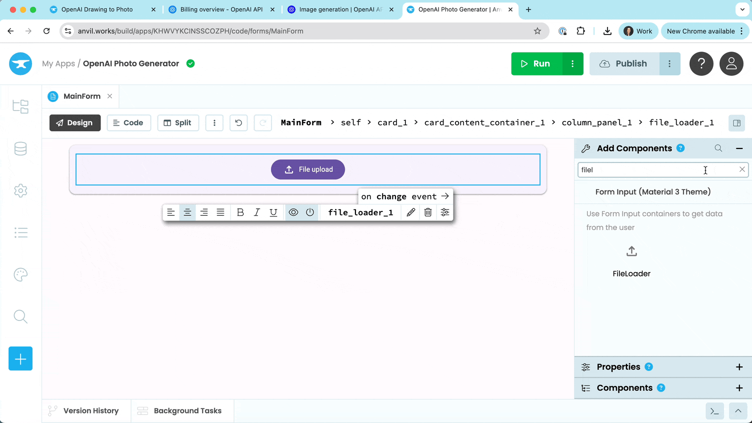 Adding an Image component